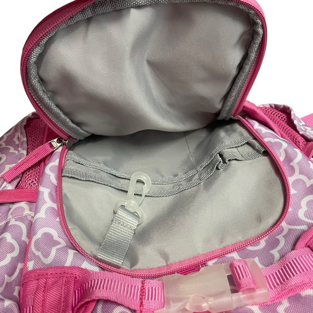 Pottery Barn Kids Purple and Pink Geometric Pattern Small Backpack - Picture 11 of 13